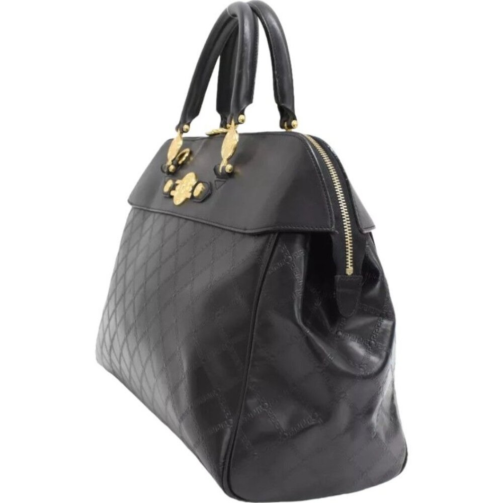 698558AM (S6) Versace Satchel Bag Black Leather - Picture 3 of 10